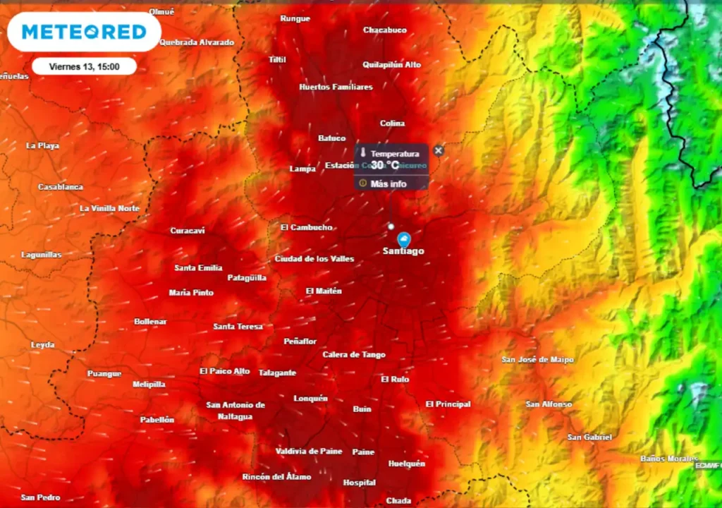 Pronóstico de Calor en Santiago: Temperaturas que Superarán los 30°C