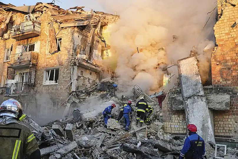 Kiev Sufre un Ataque Aéreo que Deja Víctimas y Destrucción