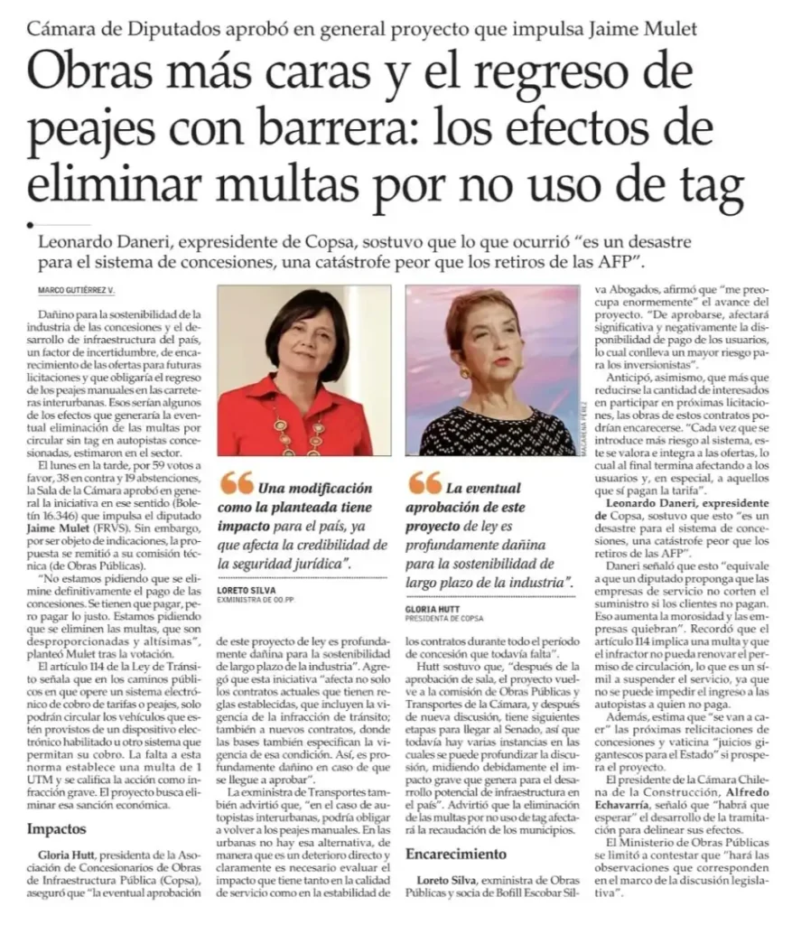 Impacto de la Eliminación de Multas TAG en el Sistema de Concesiones