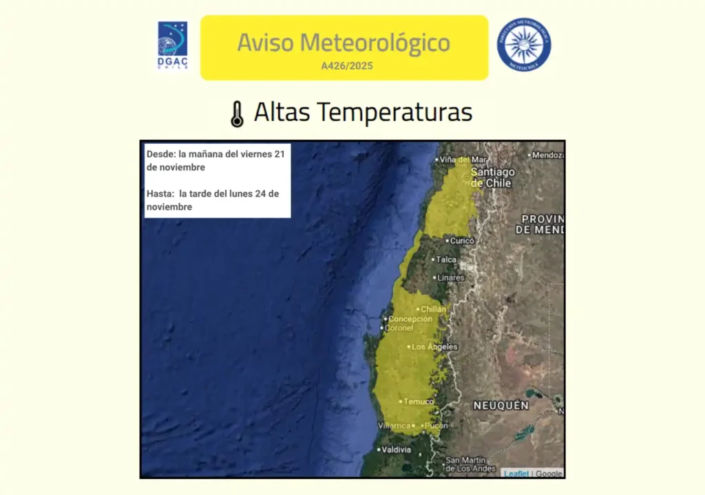 Alerta Meteorológica: Altas Temperaturas en Varias Regiones de Chile