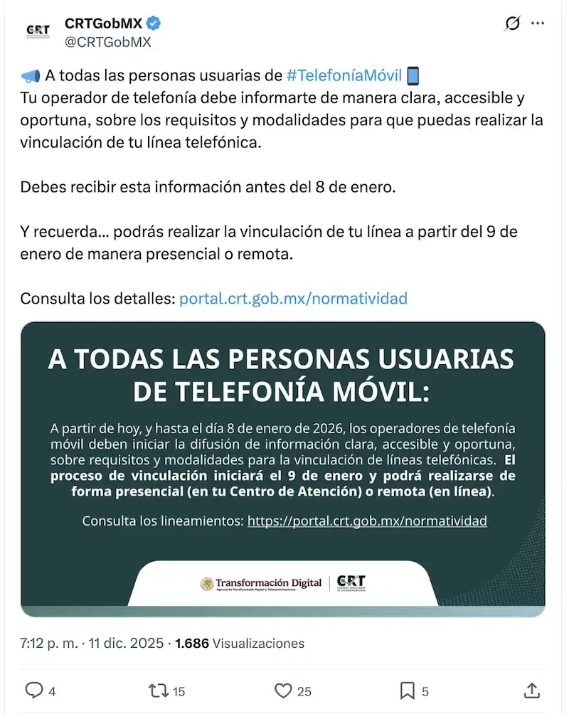 Nuevas Regulaciones para la Identificación de Líneas Telefónicas en México