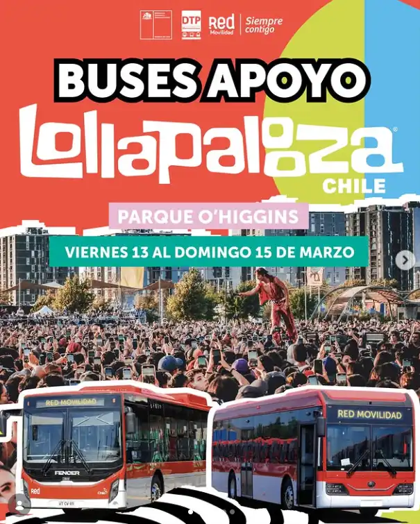 Plan de Transporte Especial para Lollapalooza Chile 2026